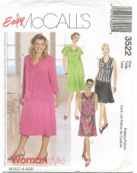 3522 EZ TOP BIAS/COWL/SLVS OR NOT,SKIRT PATTERN 18-24W,26-32W